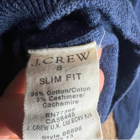 J. Crew Navy Cashmere Blend Crewneck Pullover Small - Picture 6 of 6